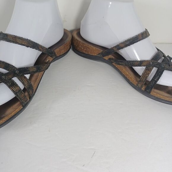 Dansko women's Janelle Eu40 US9-9,5 Leather Animal Print Strappy Thong Sandals - Picture 13 of 13